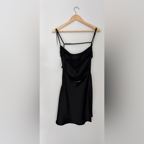 Zara viral Satin cut out black mini dress 3067/335 Slip medium blogger favourite - Picture 9 of 9